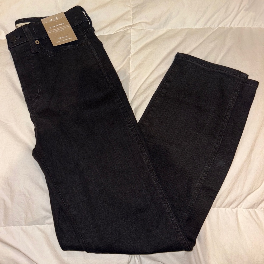 NWT MADEWELL Black Stovepipe Jeans - Sz 25